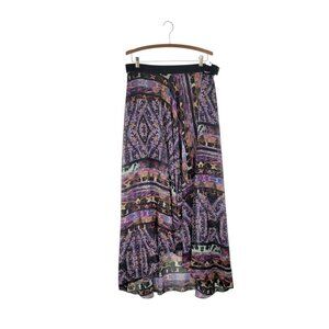 Marciano Modern Mix Skirt Purple Chiffon Boho Whimsigoth Tulip Hem Size Large